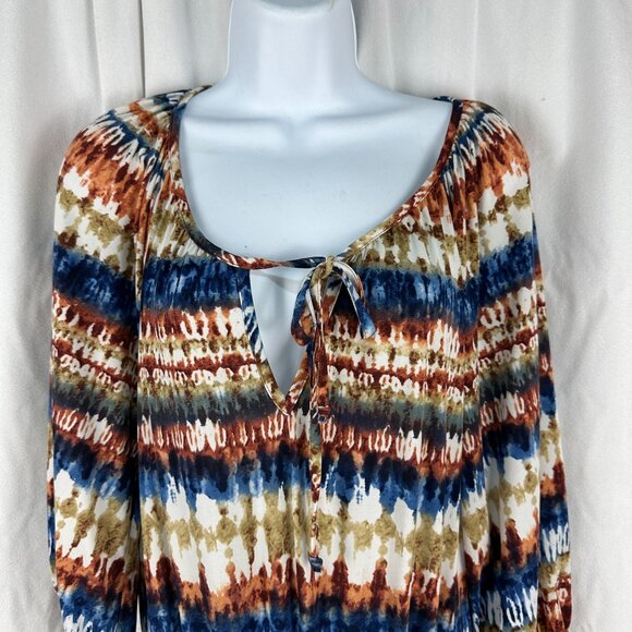 Veronica M Womens Boho Tie-Dye Dress With 3/4 Sleeves & Smocked Waist - Medium - Picture 2 of 6